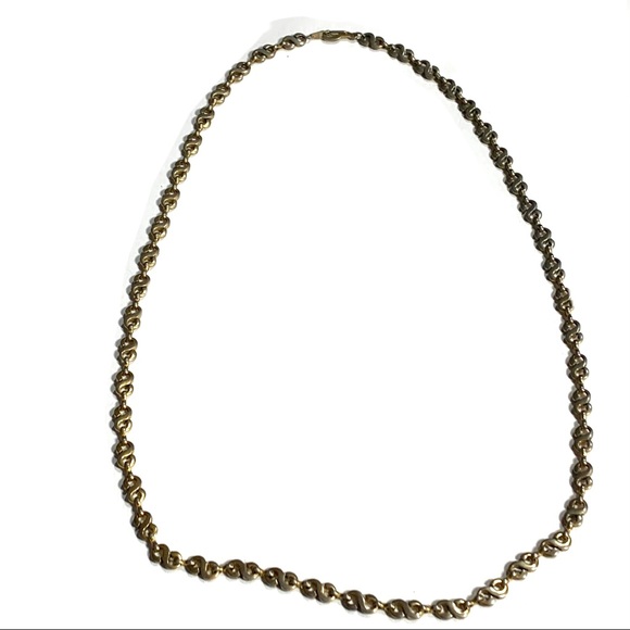 Vintage 14 KT GP Gold Plated Chain Necklace Infinity Figure 8 S Shape Links 24” - Picture 3 of 8